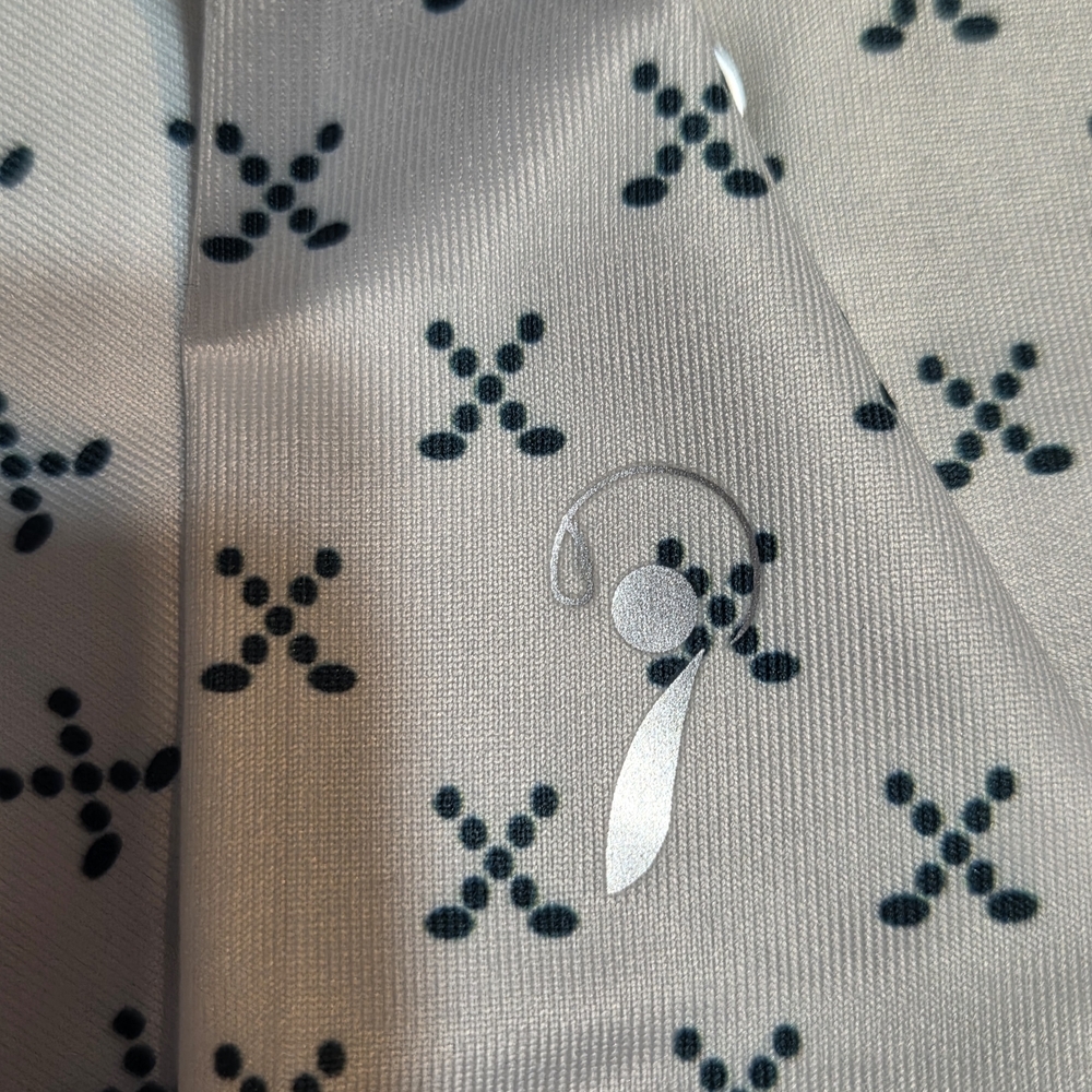 Ppolaflon White With Green Accent Color And Design Polo Golf Shirt. Sz L - Picture 8 of 8